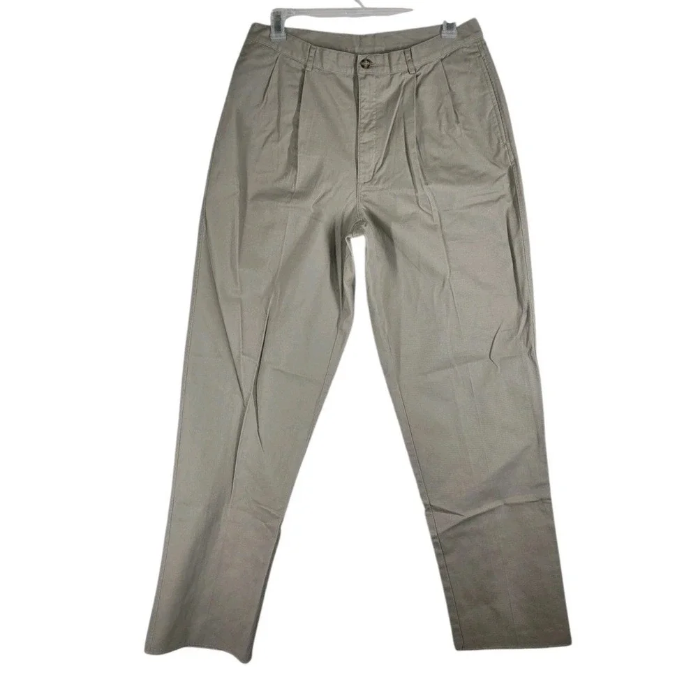Vtg Deadstock Nike Playerpant Mens 36 Khaki Pleated Pant Unhemmed 152617-235 NWT
